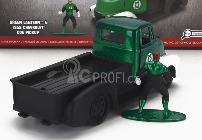 Jada Chevrolet Coe Truck With Green Lantern Figure 1952 1:32 Zelená Černá