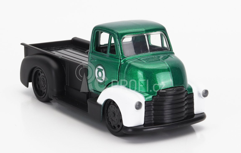 Jada Chevrolet Coe Truck With Green Lantern Figure 1952 1:32 Zelená Černá