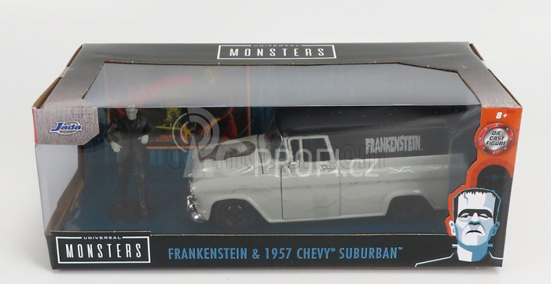 Jada Chevrolet Suburban With Frankenstein Figure 1957 1:24 Šedá Černá