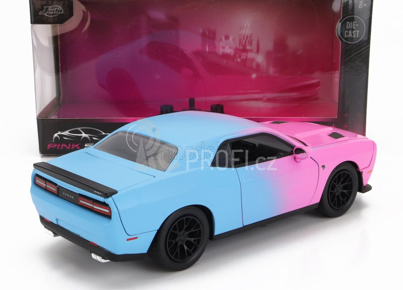 Jada Dodge Challenger Srt Hellcat Coupe Custom 2015 1:24 Růžová Světle Modrá