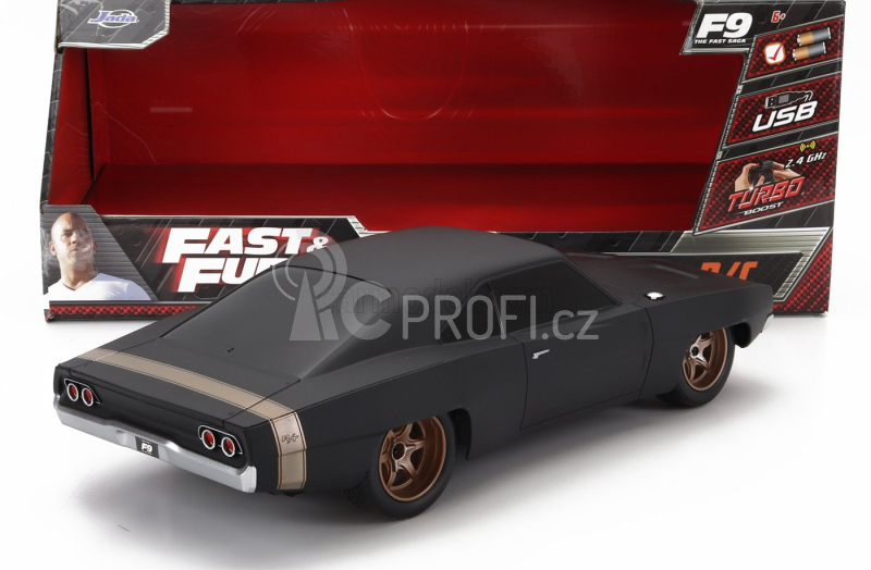 Jada Dodge Dom's Dodge Charger R/t 1968 - Fast & Furious 9 1:16 Matt Black