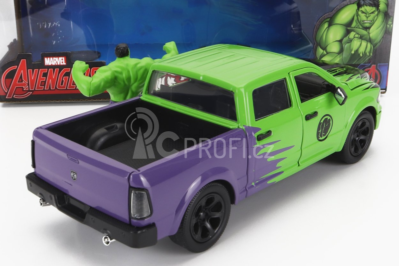 Jada Dodge Ram 1500 Pick-up With Hulk Figure Marvel Avengers 2014 1:24 Zelená Fialová