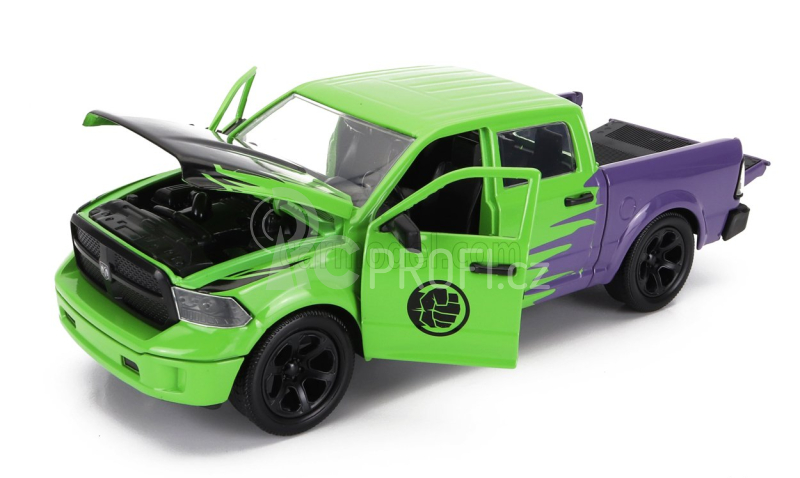 Jada Dodge Ram 1500 Pick-up With Hulk Figure Marvel Avengers 2014 1:24 Zelená Fialová