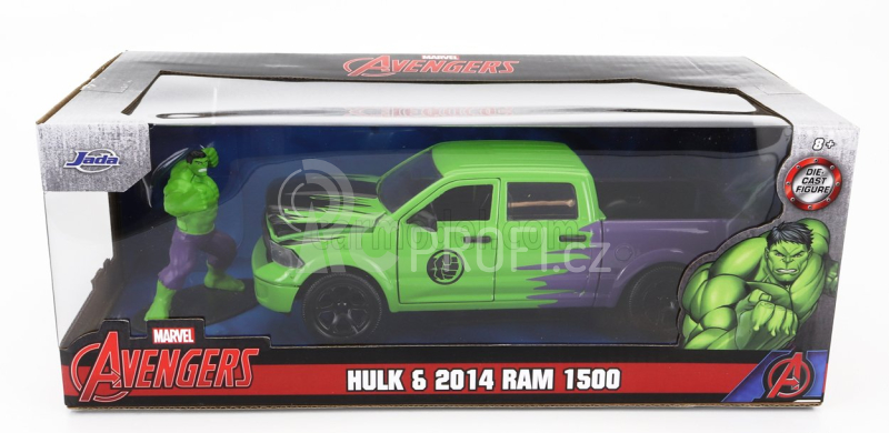 Jada Dodge Ram 1500 Pick-up With Hulk Figure Marvel Avengers 2014 1:24 Zelená Fialová