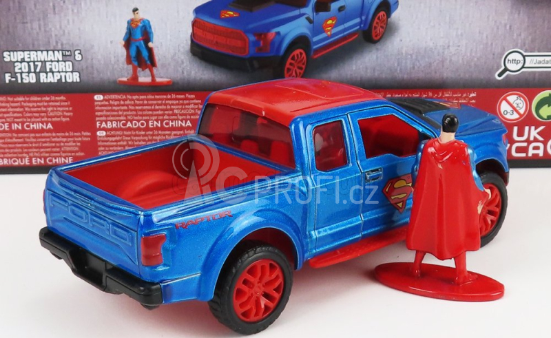 Jada Ford usa F-150 Raptor Pick-up With Superman Figure 2018 1:32 Červená Modrá