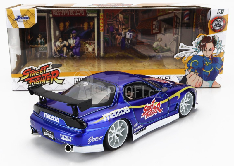 Jada Mazda Rx-7 With Chun-li Figure 1993 1:24 Blue