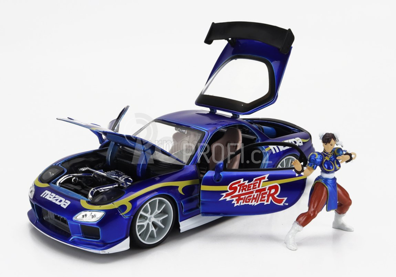 Jada Mazda Rx-7 With Chun-li Figure 1993 1:24 Blue