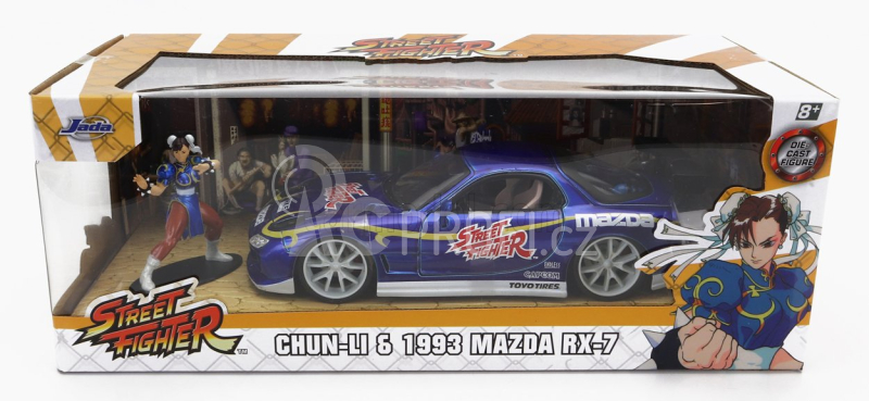 Jada Mazda Rx-7 With Chun-li Figure 1993 1:24 Blue