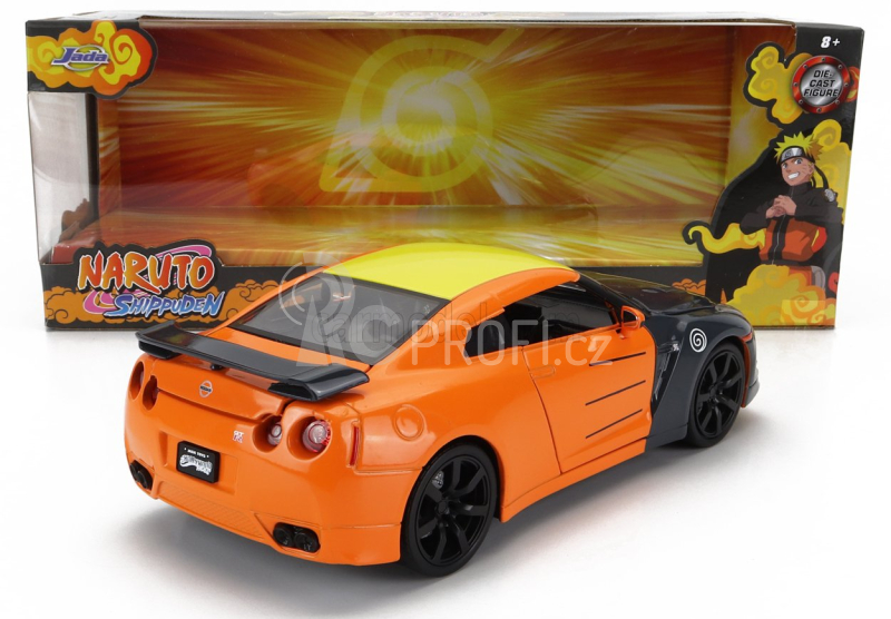 Jada Nissan Gt-r With Naruto Figure 2009 1:24 Šedo Oranžová