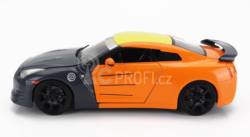 Jada Nissan Gt-r With Naruto Figure 2009 1:24 Šedo Oranžová