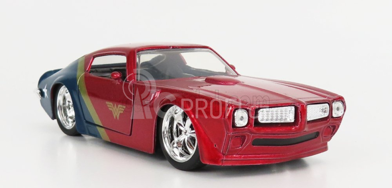 Jada Pontiac Firebird With Wonder Woman Figure 1972 1:32 Červená Modrá