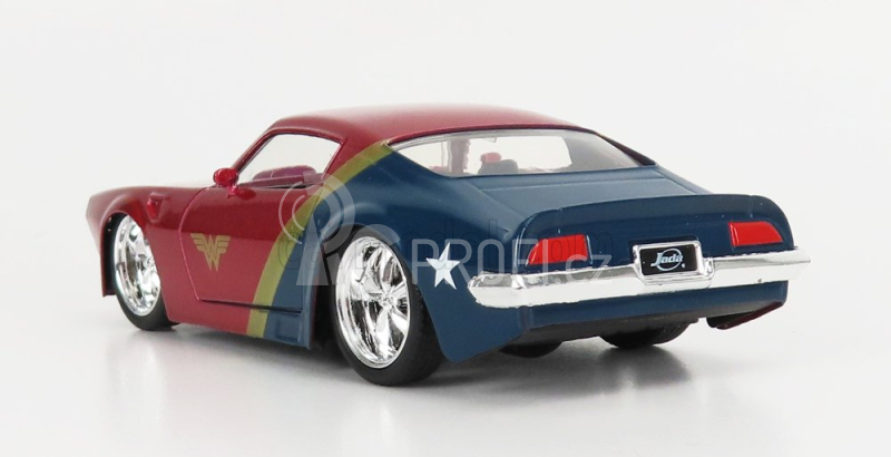 Jada Pontiac Firebird With Wonder Woman Figure 1972 1:32 Červená Modrá