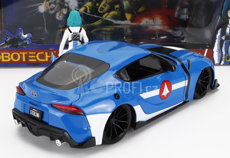 Jada Toyota Supra With Max Sterling Figure Robotech 2020 1:24 Světle Modrá Bílá