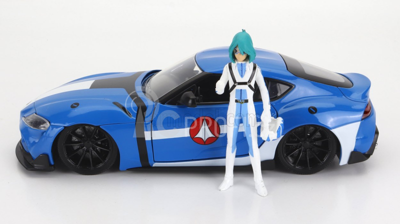 Jada Toyota Supra With Max Sterling Figure Robotech 2020 1:24 Světle Modrá Bílá