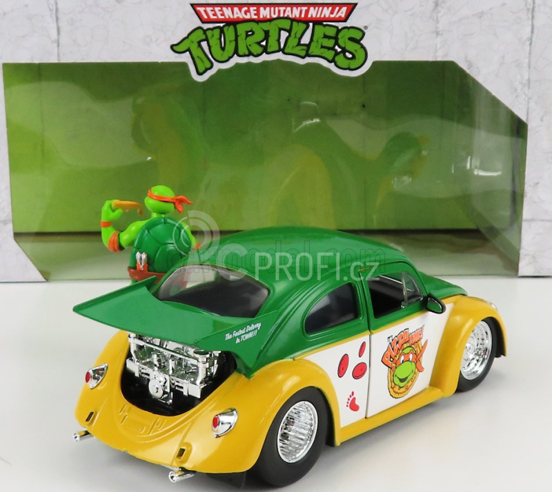 Jada Volkswagen Beetle 1962 - Michelangelo Ninja Turtles - Tartarughe Ninja 1:24 Žlutá Zelená