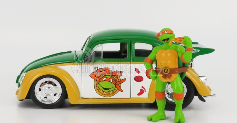 Jada Volkswagen Beetle 1962 - Michelangelo Ninja Turtles - Tartarughe Ninja 1:24 Žlutá Zelená