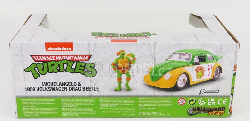 Jada Volkswagen Beetle 1962 - Michelangelo Ninja Turtles - Tartarughe Ninja 1:24 Žlutá Zelená