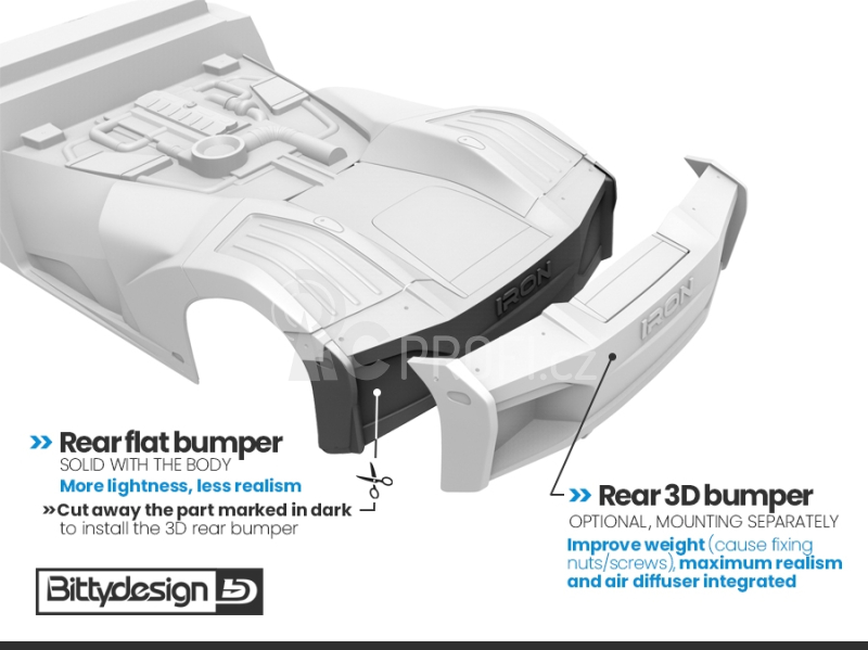 Karoserie čirá Bittydesign IRON TRUCK - (190 mm)