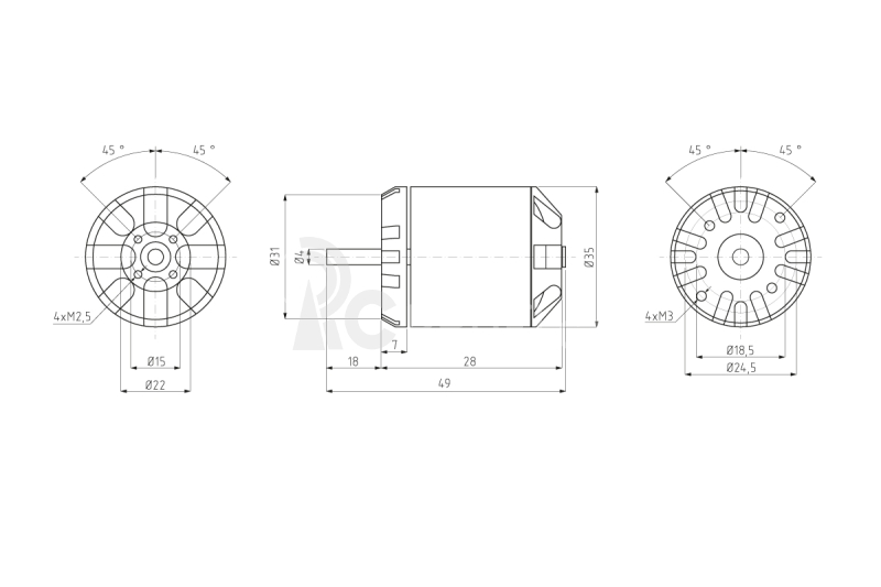 KAVAN Brushless motor C3530-1400