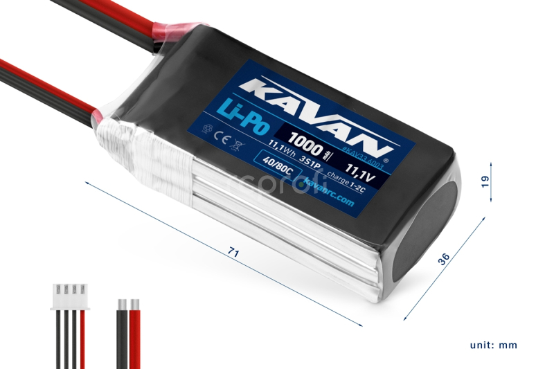 KAVAN Li-Po 1000mAh/11,1V 40/80C 11,1Wh