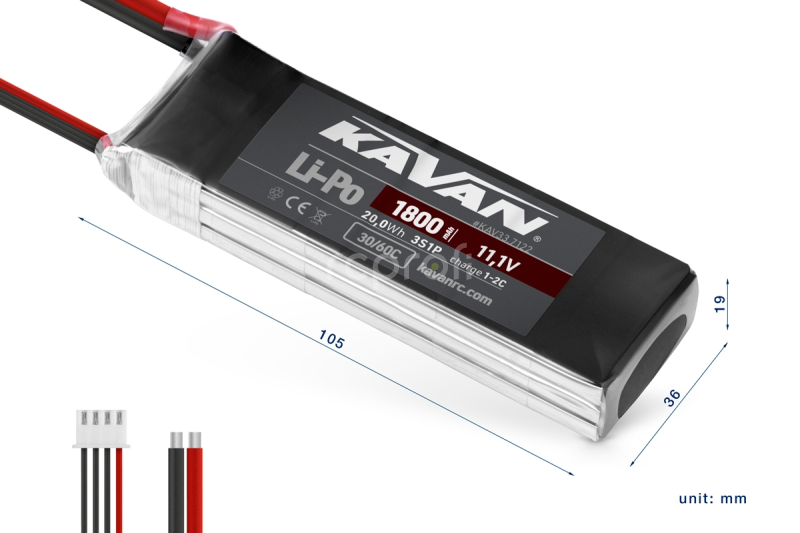 KAVAN Li-Po 1800mAh/11,1V 30/60C Air pack