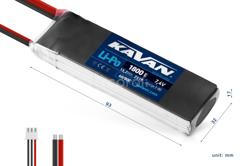 KAVAN Li-Po 1800mAh/7,4V 40/80C 13,2Wh