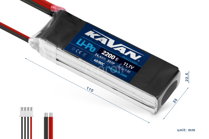 KAVAN Li-Po 2200mAh/11,1V 40/80C 24,4Wh