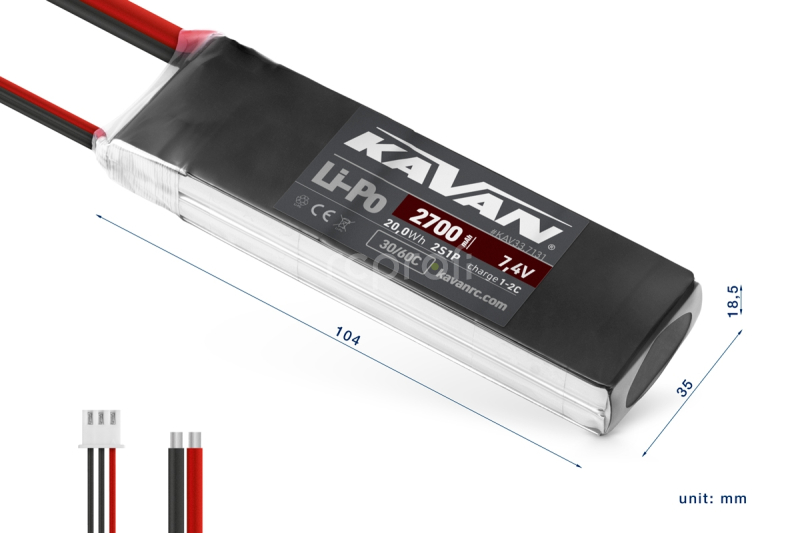 KAVAN Li-Po 2700mAh/7,4V 30/60C Air pack