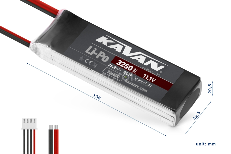 KAVAN Li-Po 3250mAh/11,1V 30/60C Air pack