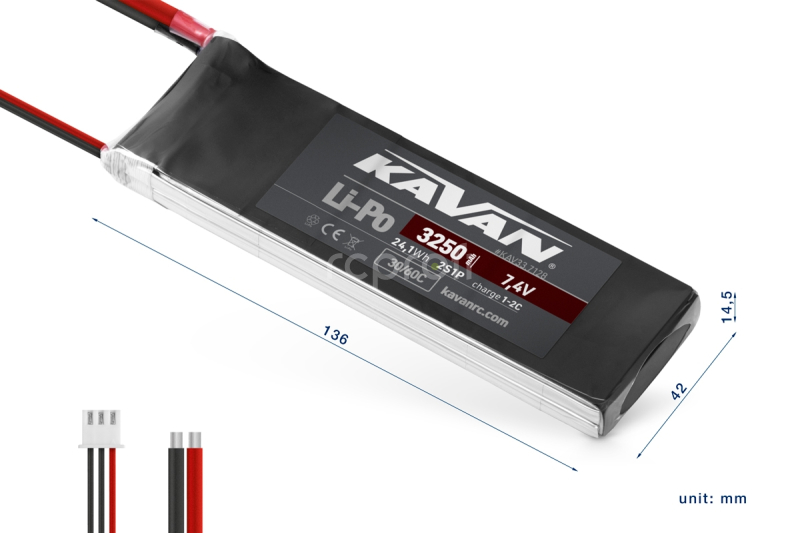 KAVAN Li-Po 3250mAh/7,4V 30/60C Air pack