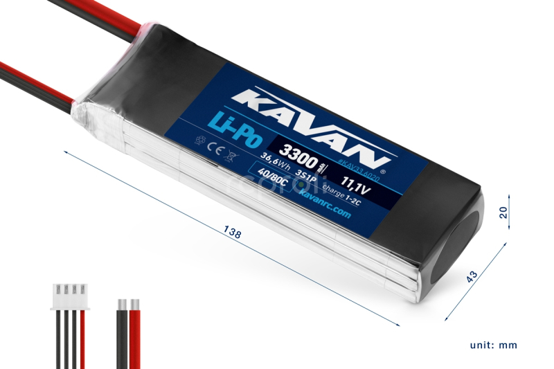 KAVAN Li-Po 3300mAh/11,1V 40/80C 36,6Wh