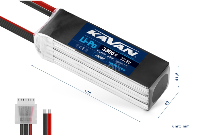 KAVAN Li-Po 3300mAh/22,2V 40/80C, 73,2Wh