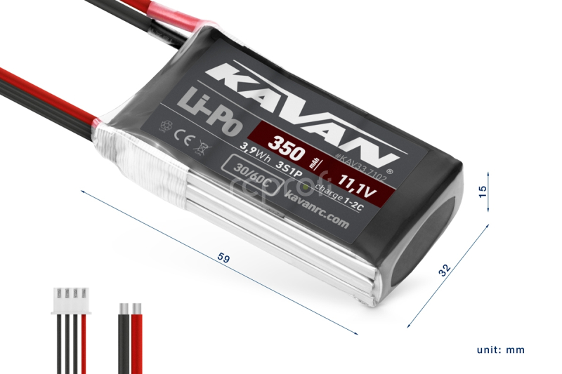 KAVAN Li-Po 350mAh/11,1V 30/60C Air pack