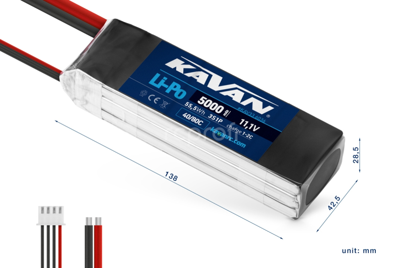 KAVAN Li-Po 5000mAh/11,1V 40/80C 55,5Wh