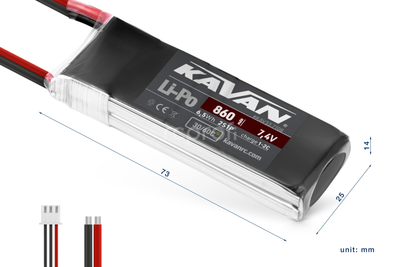 KAVAN Li-Po 860mAh/7,4V 30/60C Air pack