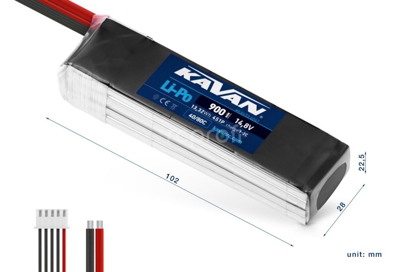 KAVAN Li-Po 900mAh/14,8V 40/80C, 13,32Wh