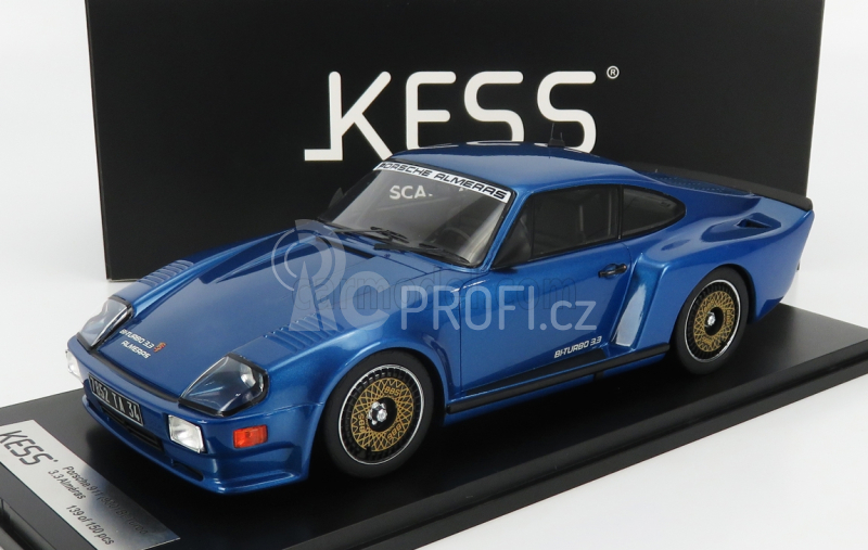 Kess-model Porsche 911 930 Biturbo 3.3 Almeras 1993 1:18 Blue Met