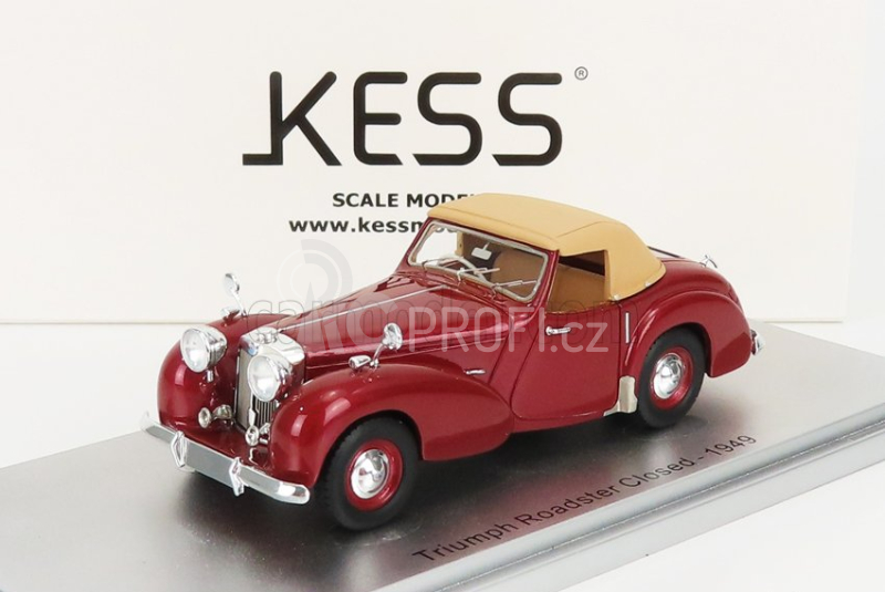 Kess-model Triumph Roadster Closed 1949 1:43 Red Met Beige