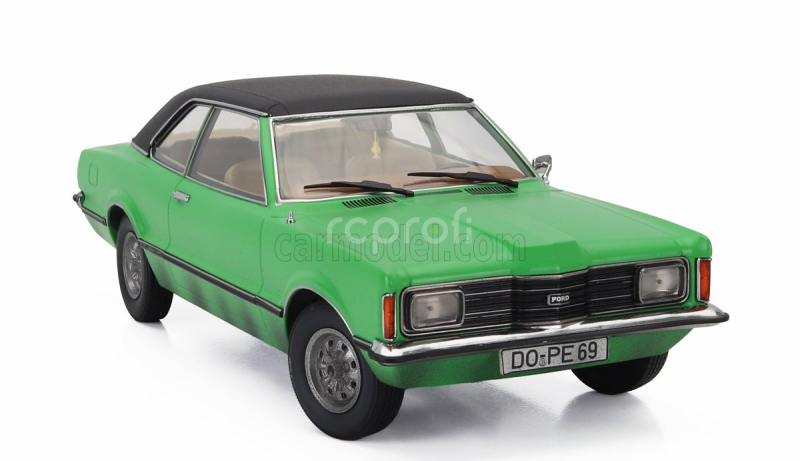 Kk-scale Ford england Taunus Gxl (dirty Version) With Vinyl Roof - Bang Boom Bang Movie 1971 1:18 Zelená Matná Černá