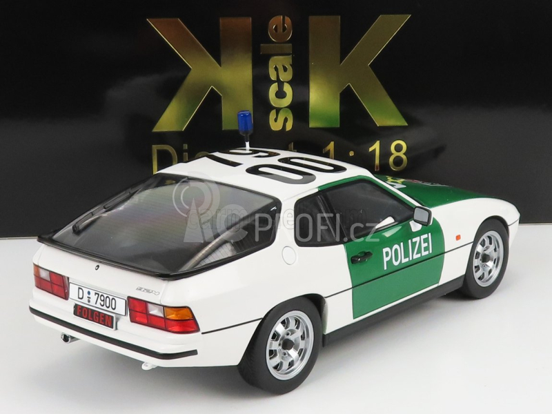 Kk-scale Porsche 924 Autobahn Polizei Dusseldorf Police Coupe 1985 1:18 Zelená Bílá