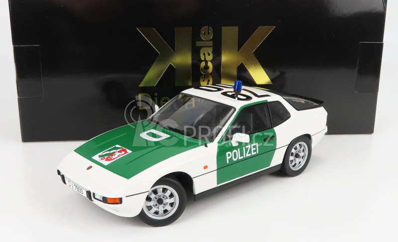 Kk-scale Porsche 924 Autobahn Polizei Dusseldorf Police Coupe 1985 1:18 Zelená Bílá