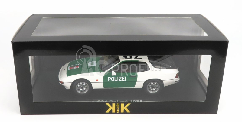 Kk-scale Porsche 924 Autobahn Polizei Dusseldorf Police Coupe 1985 1:18 Zelená Bílá