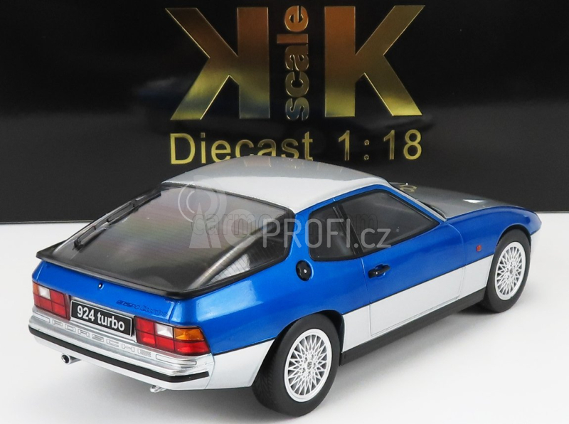 Kk-scale Porsche 924 Turbo Coupe 1986 1:18 Stříbrná Modrá Met