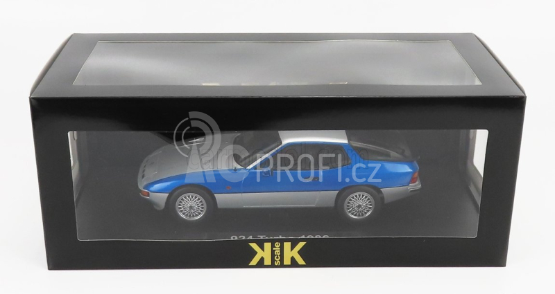 Kk-scale Porsche 924 Turbo Coupe 1986 1:18 Stříbrná Modrá Met