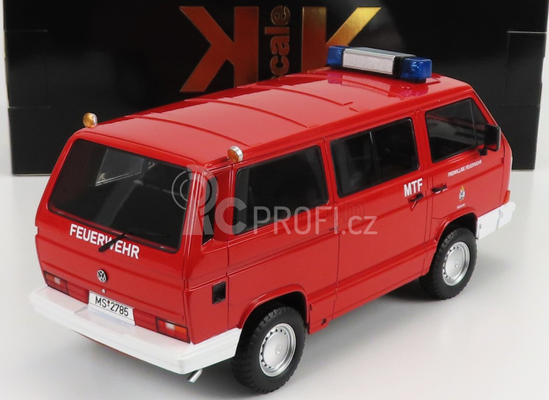 Kk-scale Volkswagen T3 Minibus Syncro Feuerwehr 1987 1:18 Red