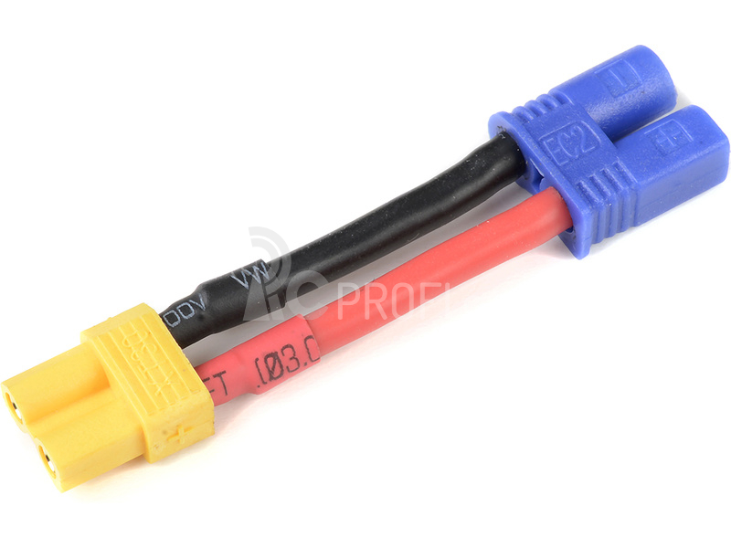 Konverzní kabel EC2 přístroj - XT-30 baterie 14AWG