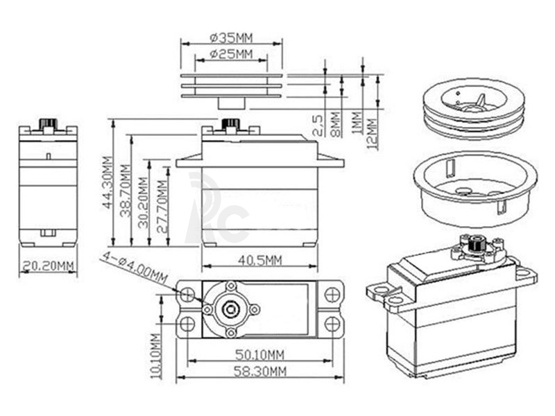 Krick servo plachet Windforce 1406MG digital