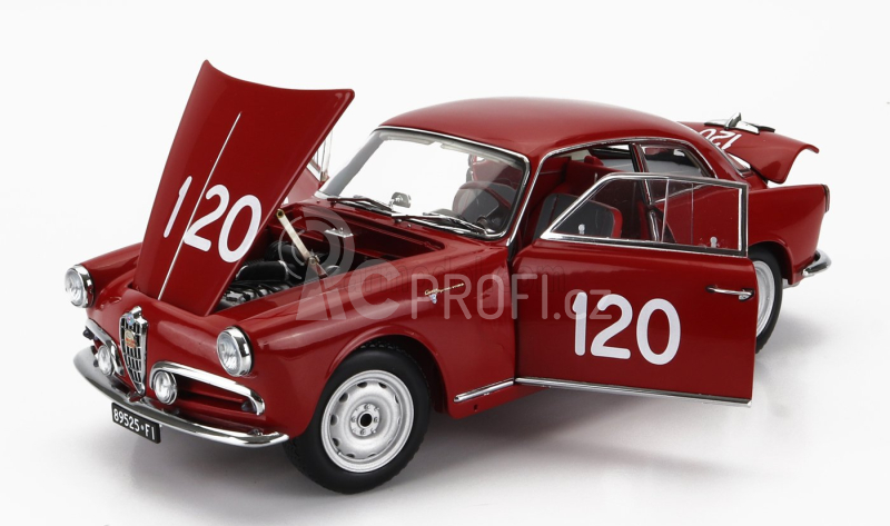 Kyosho Alfa romeo Giulietta Sv Sprint Veloce N 120 Mille Miglia 1956 G.becucci - P.cazzato 1:18 Red