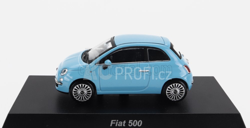 Kyosho Fiat Nuova 500 2007 With Book 1:64 Světle Modrá