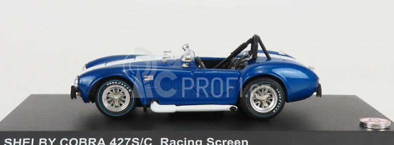 Kyosho Ford usa Shelby Cobra 427/sc Spider Racing Screen 1965 1:43 Modrá Met Bílá